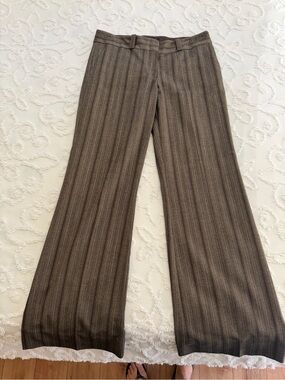BCBGMaxAzria Brown Striped Wide-Leg Pants